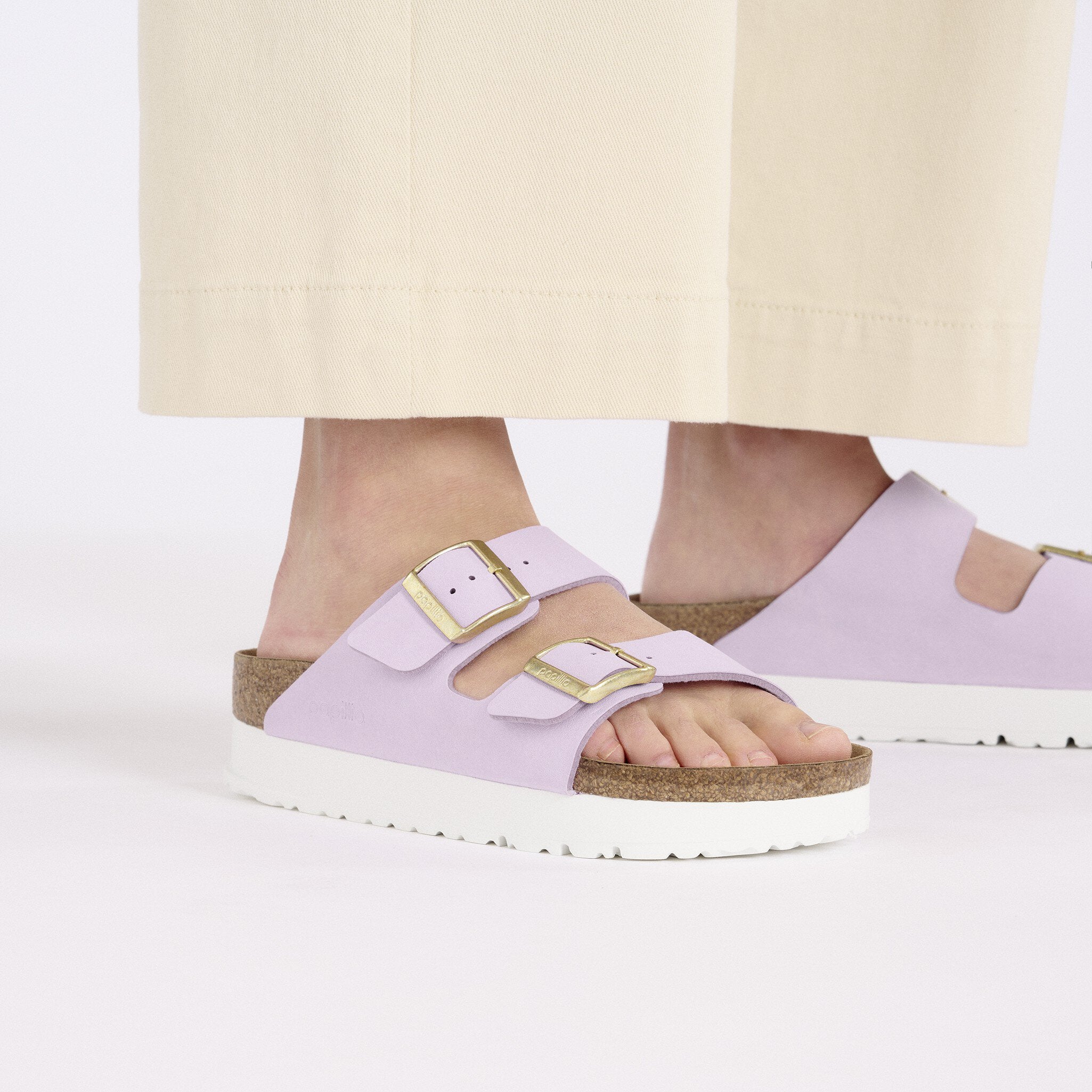 Birkenstock Arizona Platform Vegan Sandals in Crocus - Comfortable & Stylish Vegan Footwear for Women | Perfect for Casual Wear, Summer Outfits & Beach Vacations