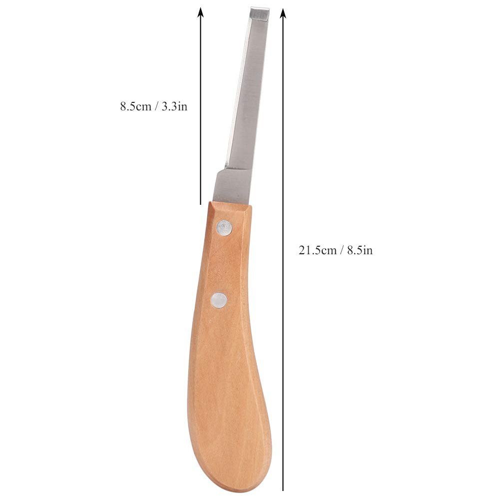 Premium Right-Handed Hoof Knife with Ergonomic Wooden Handle - Ultra Sharp Carbon Steel Farrier Tool for Trimming Horses, Donkeys & Cows - Perfect for Professional Grooming, Stable Maintenance & Livestock Care