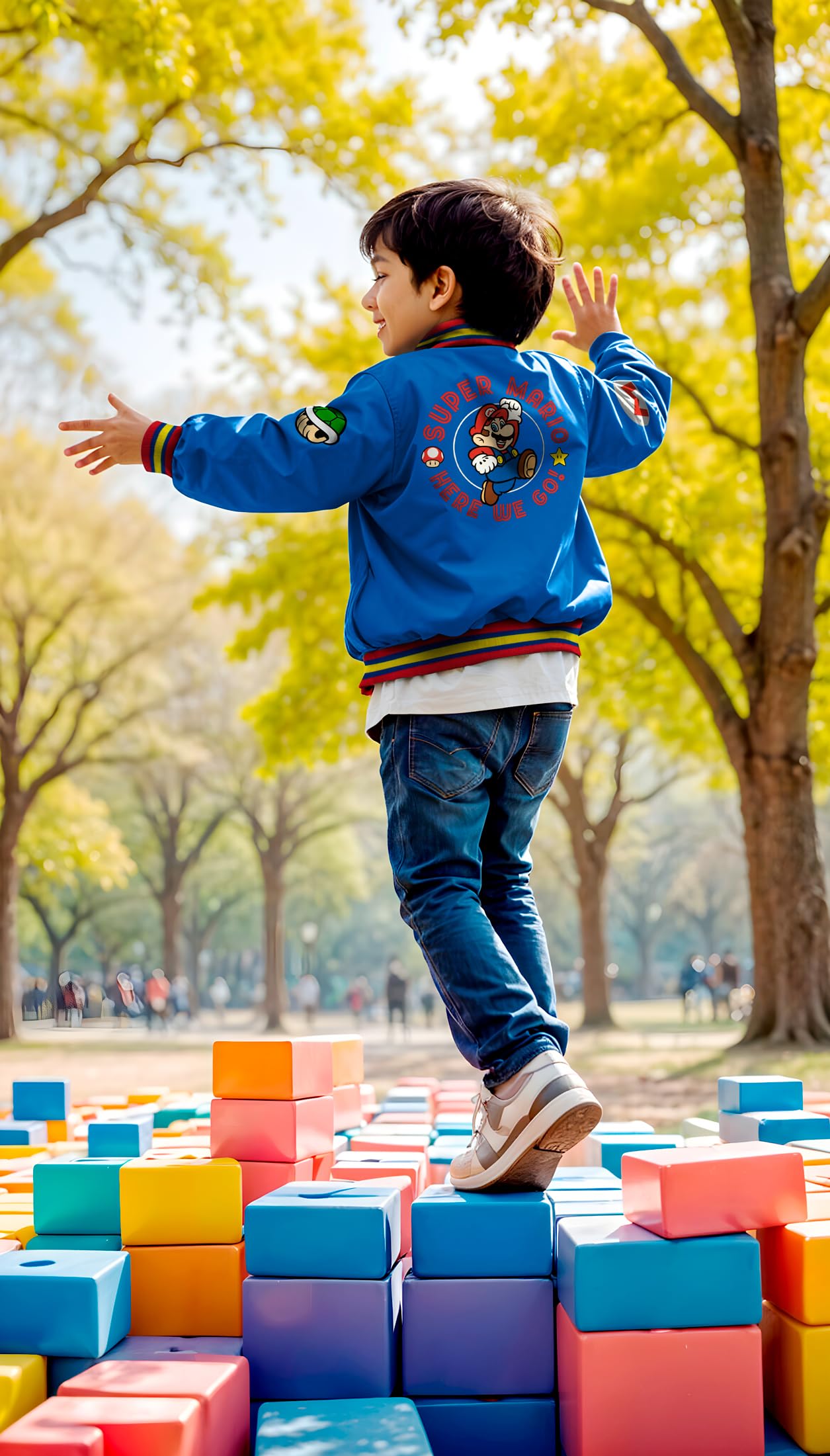 Nintendo Super Mario & Luigi Bomber Jacket - Official Licensed Video Game Cosplay Costume for Halloween, Comic Con, and Gaming Events