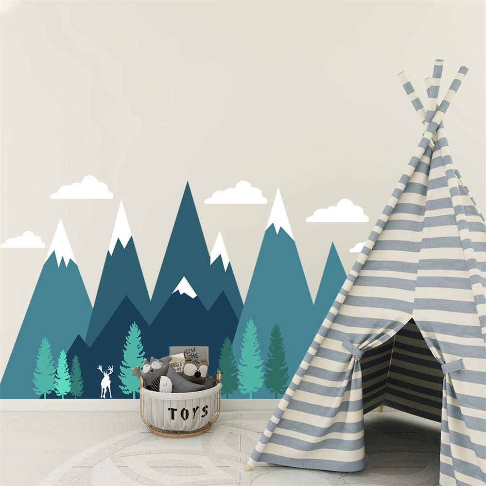 Nordic Style Cute Gable Wall Stickers - Eco-Friendly Tile Decals for Kids Room Decor (3 Sheets) - Perfect for Nursery, Playroom & Bedroom Wall Decoration