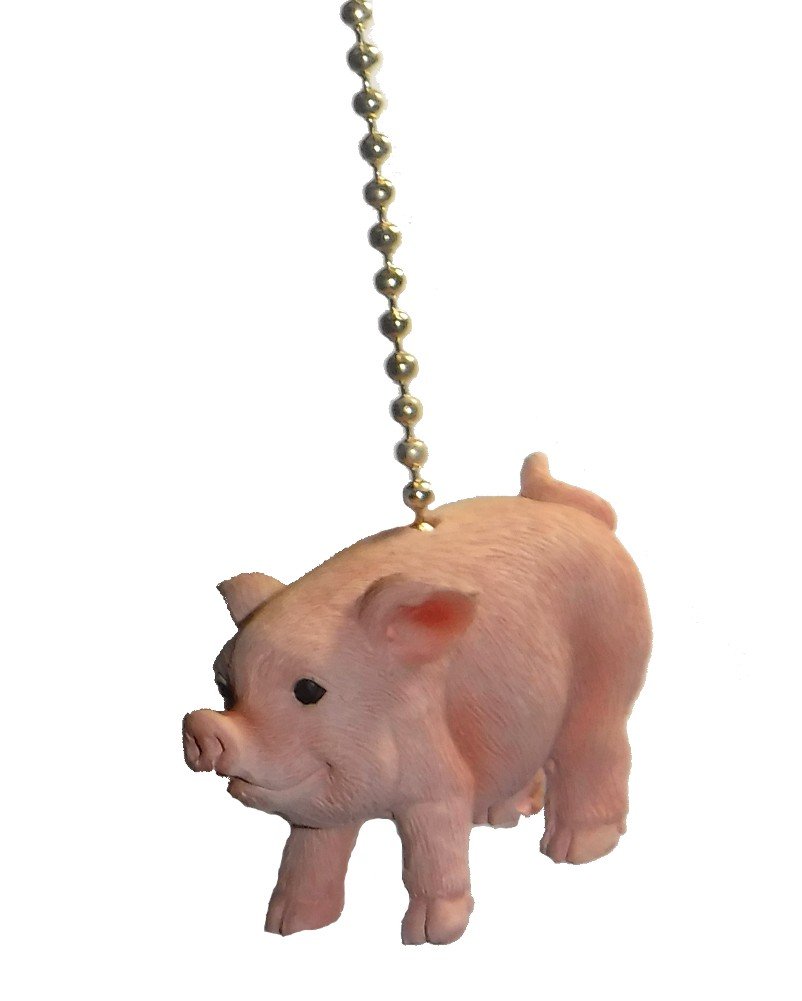 Clementine Farmers Pig Ceiling Fan Light - Decorative Dimensional Pull Chain for Farmhouse, Rustic & Country Style Home Decor - Perfect for Kitchens, Living Rooms & Bedrooms