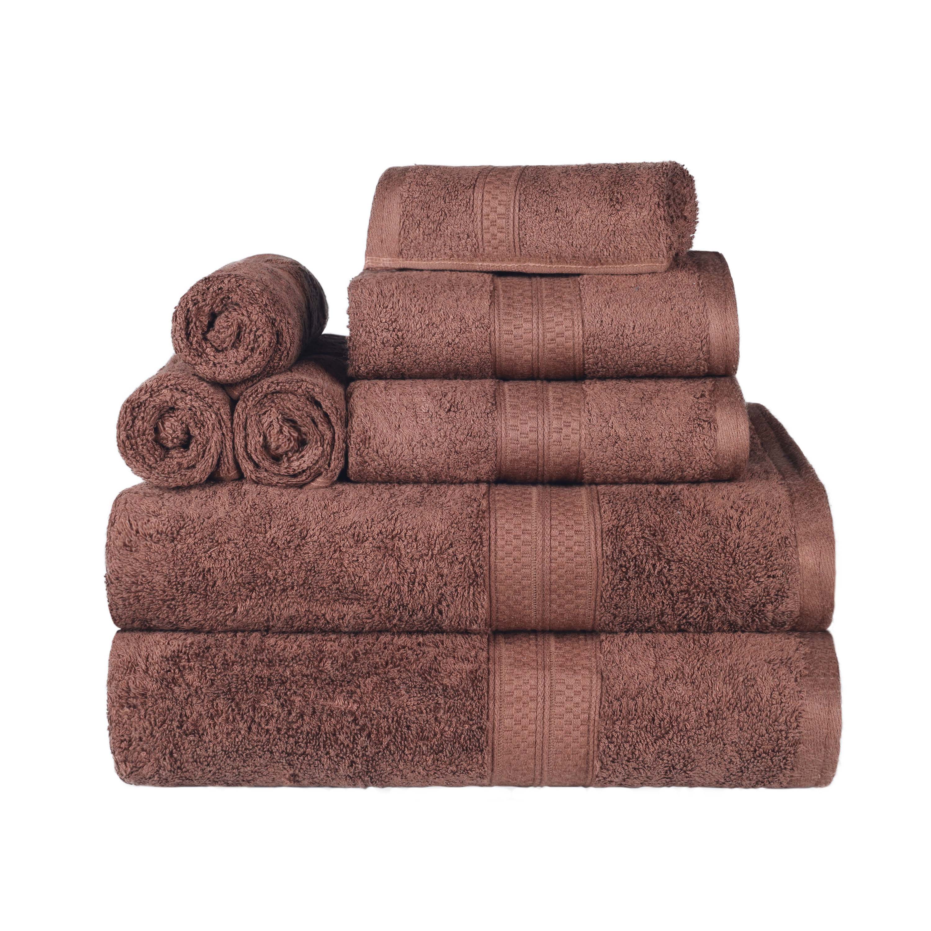 Ultra Soft Rayon Bamboo Cotton Blend 8-Piece Towel Set | Luxury Bath & Beach Towels for Spa, Pool & Home Use
