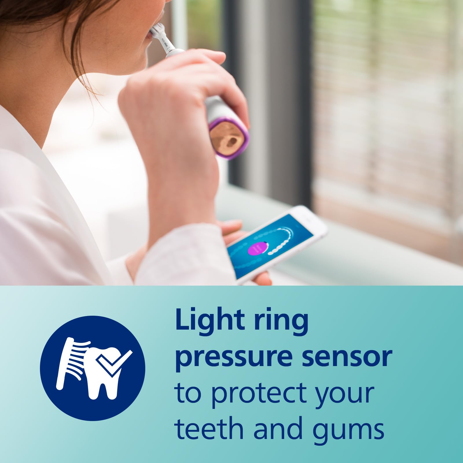 Philips Sonicare DiamondClean Smart 9300 Electric Toothbrush - Sonic Toothbrush with Bluetooth App, Pressure Sensor & Brush Head Detection, 4 Modes & 3 Intensity Levels, Rose Gold (HX9903/65) | Perfect for Travel, Home & Professional Dental Care