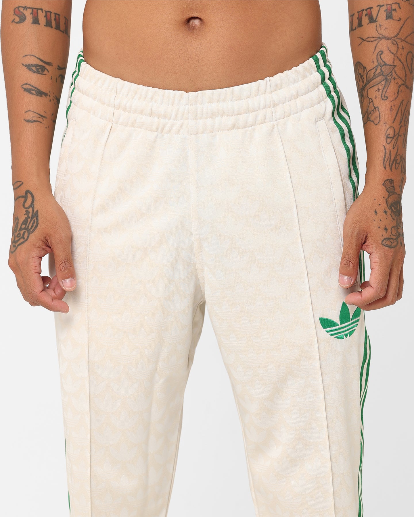 Adidas Adicolour Polyester Track Pants for Men & Women - Comfortable Athletic Joggers with Elastic Waistband, Wonder White - Perfect for Running, Gym Workouts & Casual Wear