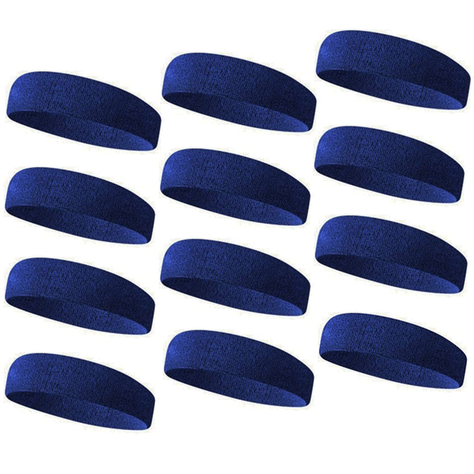 TopTie 12 Pack Sweat Headbands for Women & Men - Moisture Wicking Sports Headbands, Soft Cotton Terry Workout Headbands for Running, Yoga, Tennis & Gym - Non Slip Athletic Hair Bands for Active Lifestyle