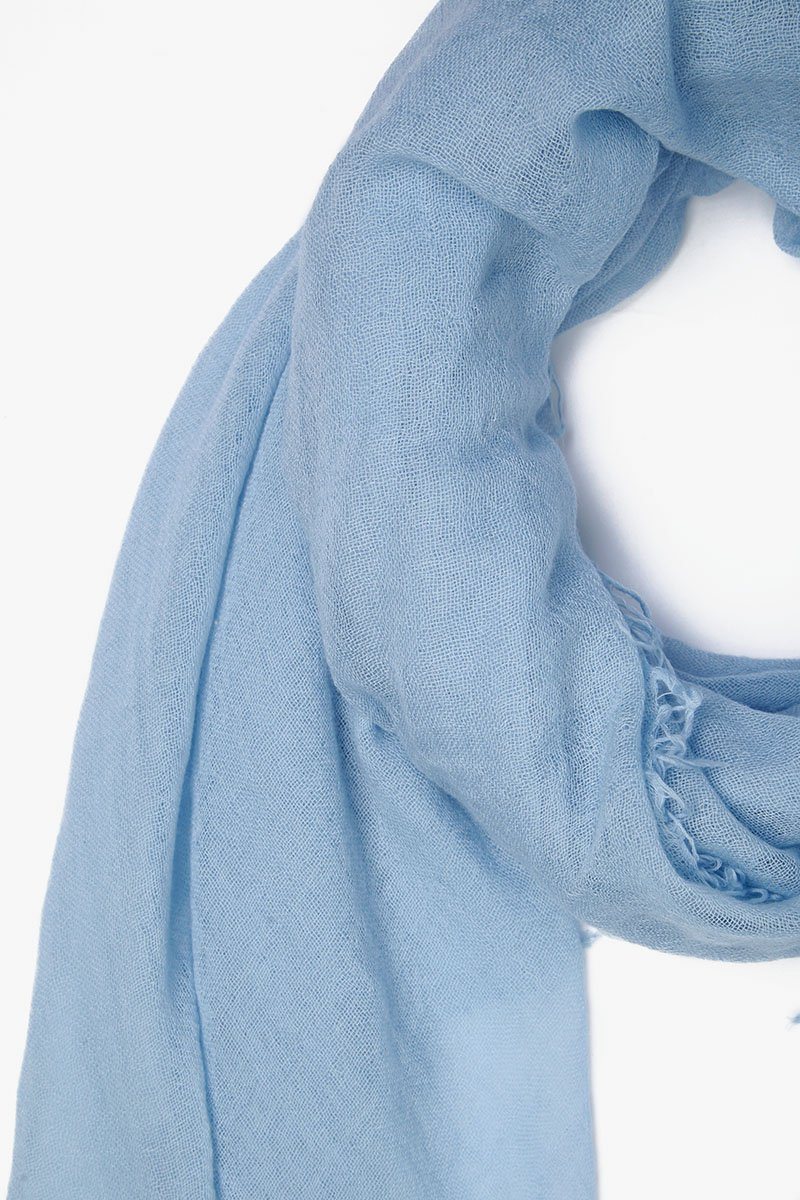 Luxury Cashmere Silk Scarf - Soft Winter Wrap for Women, Elegant Blue Fashion Accessory for Office, Travel & Special Occasions