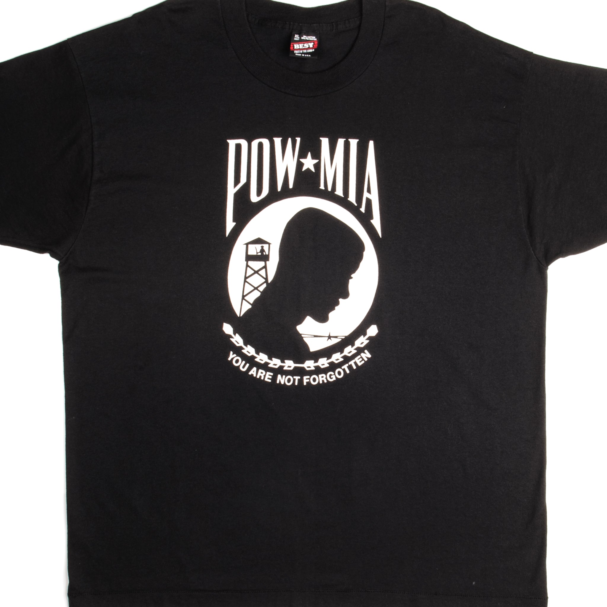 Vintage POW MIA Graphic T-Shirt - XL Size - 100% Cotton - Made in USA - Military Apparel & Patriotic Casual Wear
