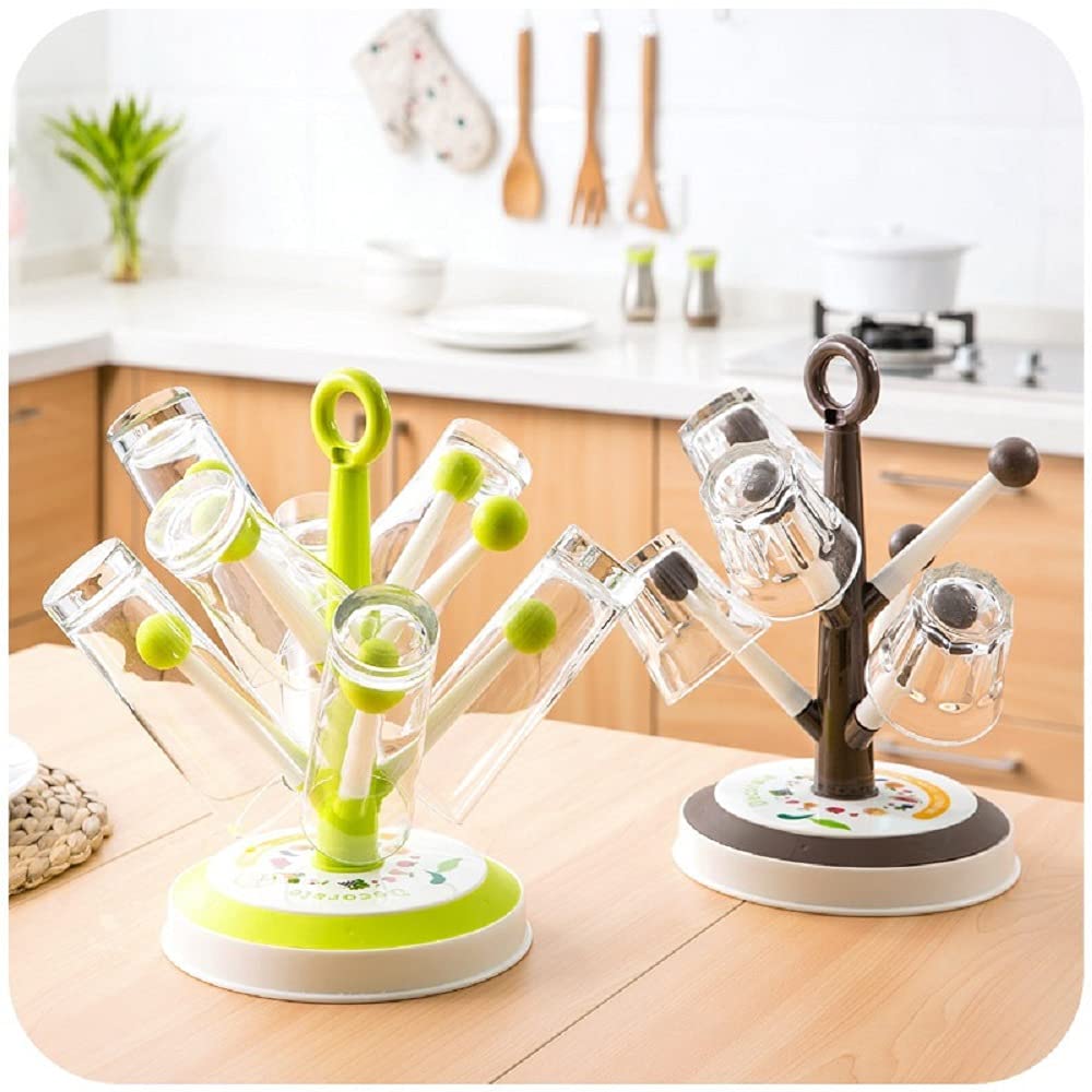 Stainless Steel Mug Tree Holder for Coffee Cups - 8 Cup Capacity - Perfect for Kitchen, Office & Dining Room Organization