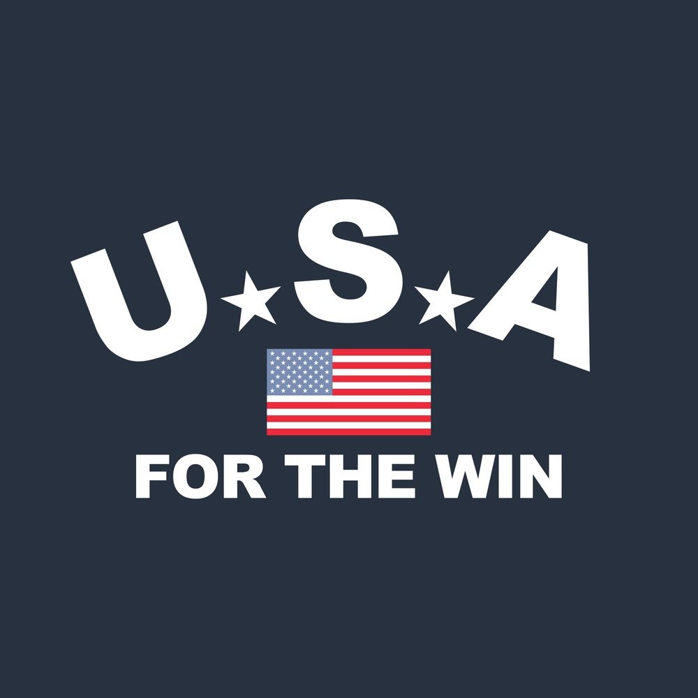 USA For The Win T-Shirt - Midnight Navy | Patriotic American Graphic Tee for Men & Women | Perfect for 4th of July, Veterans Day & Sports Events