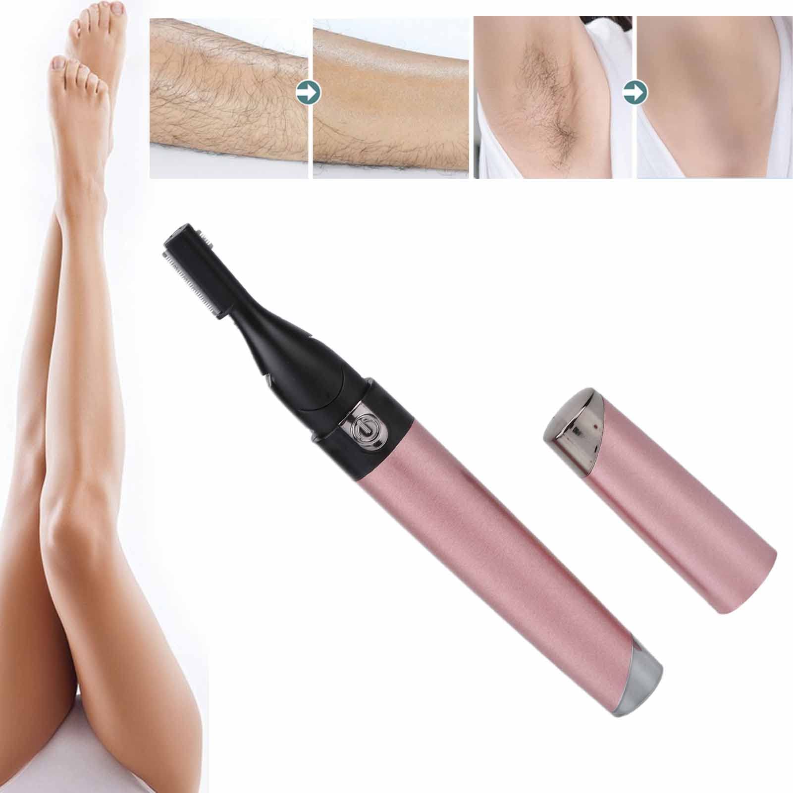 Electric Eyebrow Trimmer & Facial Hair Remover - Rechargeable Portable Epilator for Women & Men, Painless Eyebrow Shaper (Pink) - Perfect for Travel, Home Use & Eyebrow Grooming