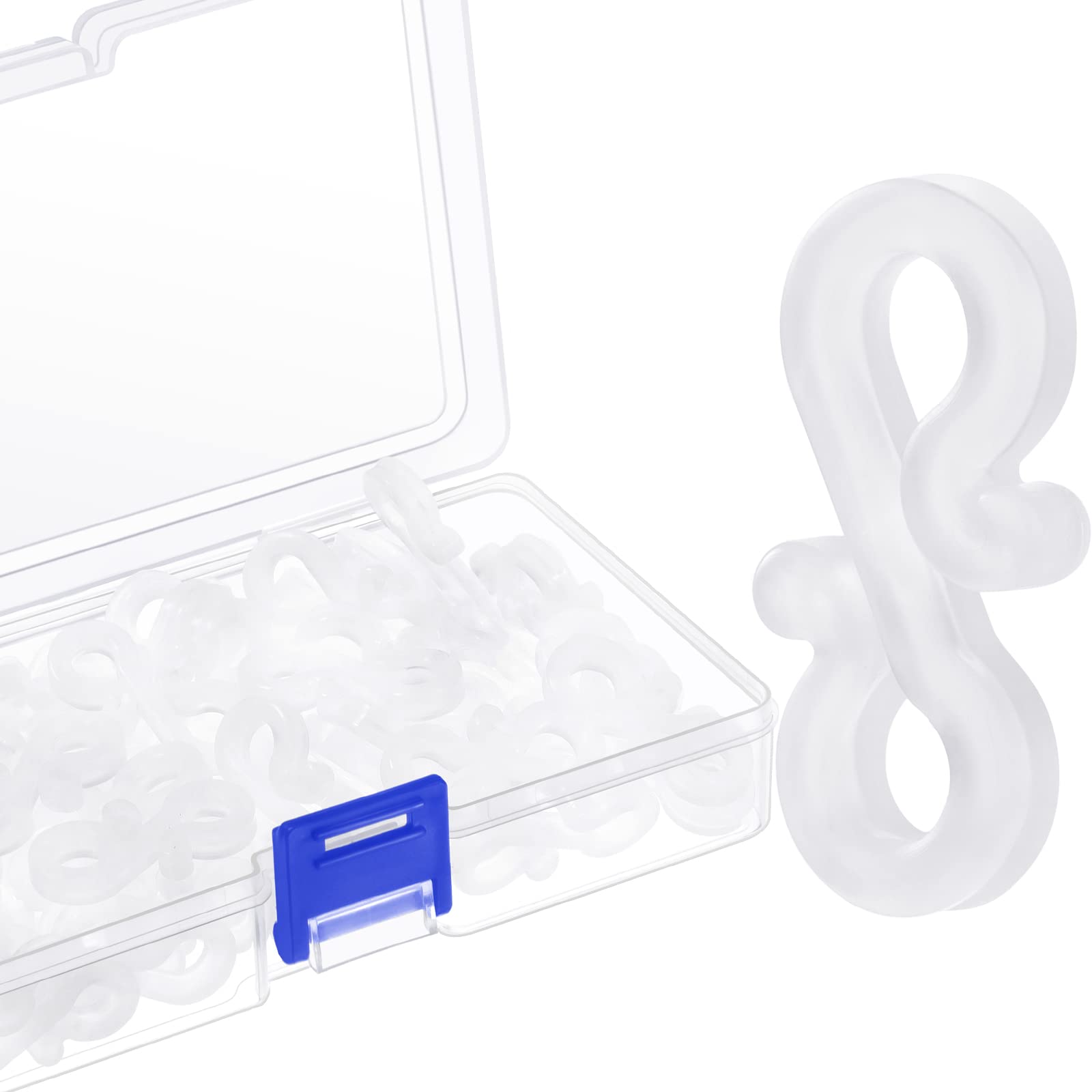 Marsui Christmas Light Clips - 60 Pack Weatherproof Outdoor Gutter Hooks for Holiday String Lights (White) - Perfect for Christmas Decorations, Roof Edge Lighting & Festive Yard Displays
