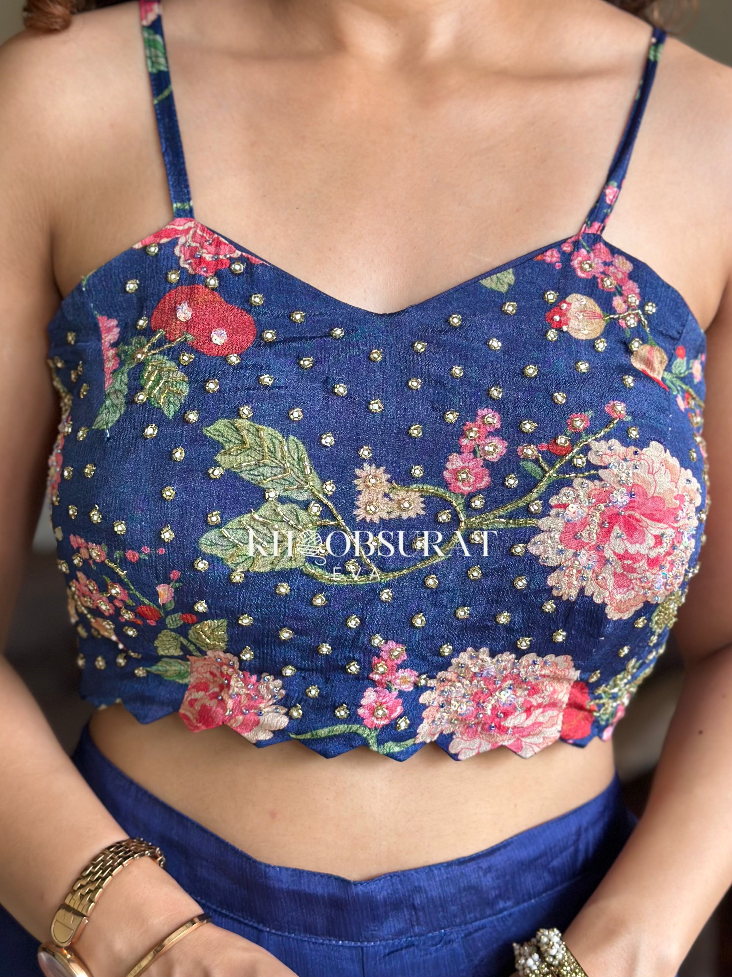 Sparkly Blue Sequin Crop Top with Matching Jacket & Palazzo Pants Set - Perfect for Parties, Night Out, and Special Occasions