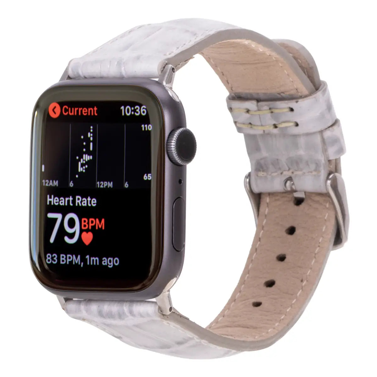 White Crocodile Pattern Leather Apple Watch Band - Classic Strap for Men & Women - Perfect for Business, Casual & Formal Wear