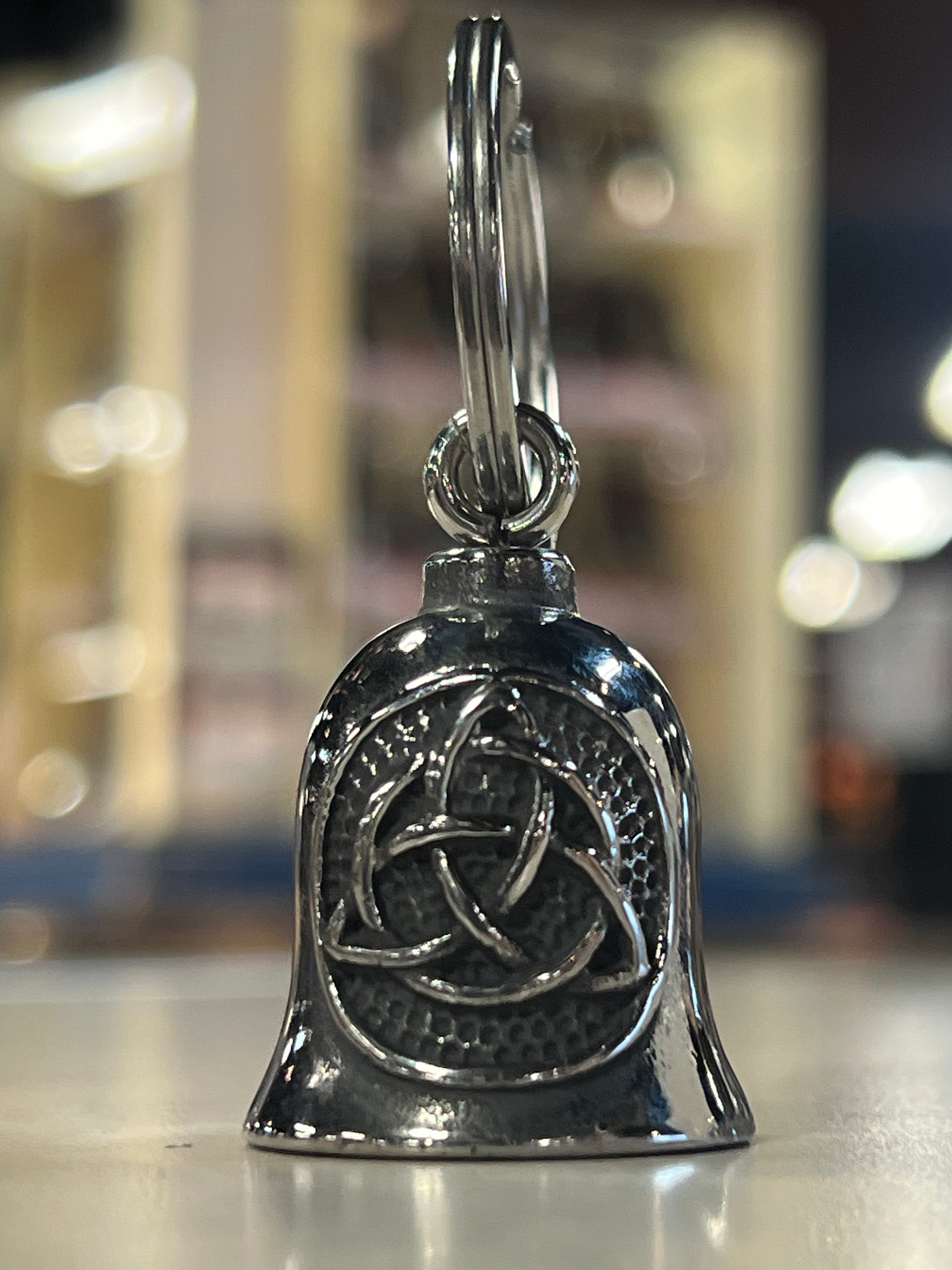 Motorcycle Bell Trinity Knot - Celtic Protection Charm for Bikers | Perfect for Harley, Cruiser & Motorcycle Accessories