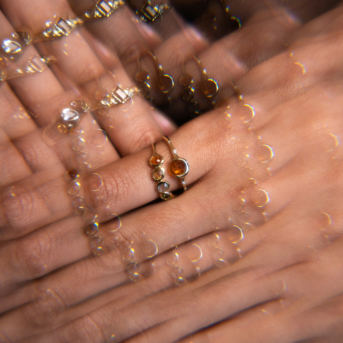 Solid Gold Orange Garnet and Diamond Dusk Ring – Elegant Jewelry for Evening Wear, Date Nights & Special Occasions