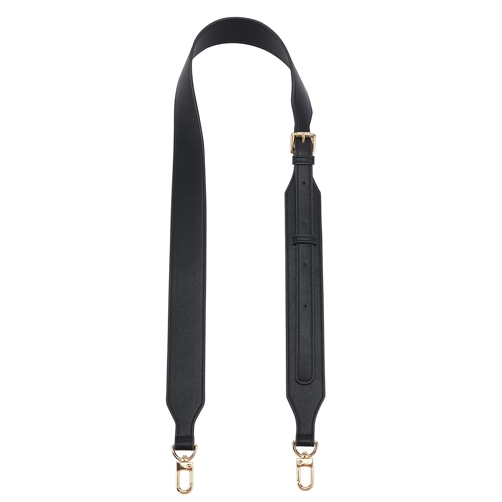 **WADORN Adjustable PU Leather Shoulder Strap - 47.2 Inch Crossbody Bag Strap Replacement, 1.5 Inch Wide Handbag Handle for Clutches, Satchels & Wallets (Black) - Perfect for Everyday Use, Travel & Fashion Accessories**