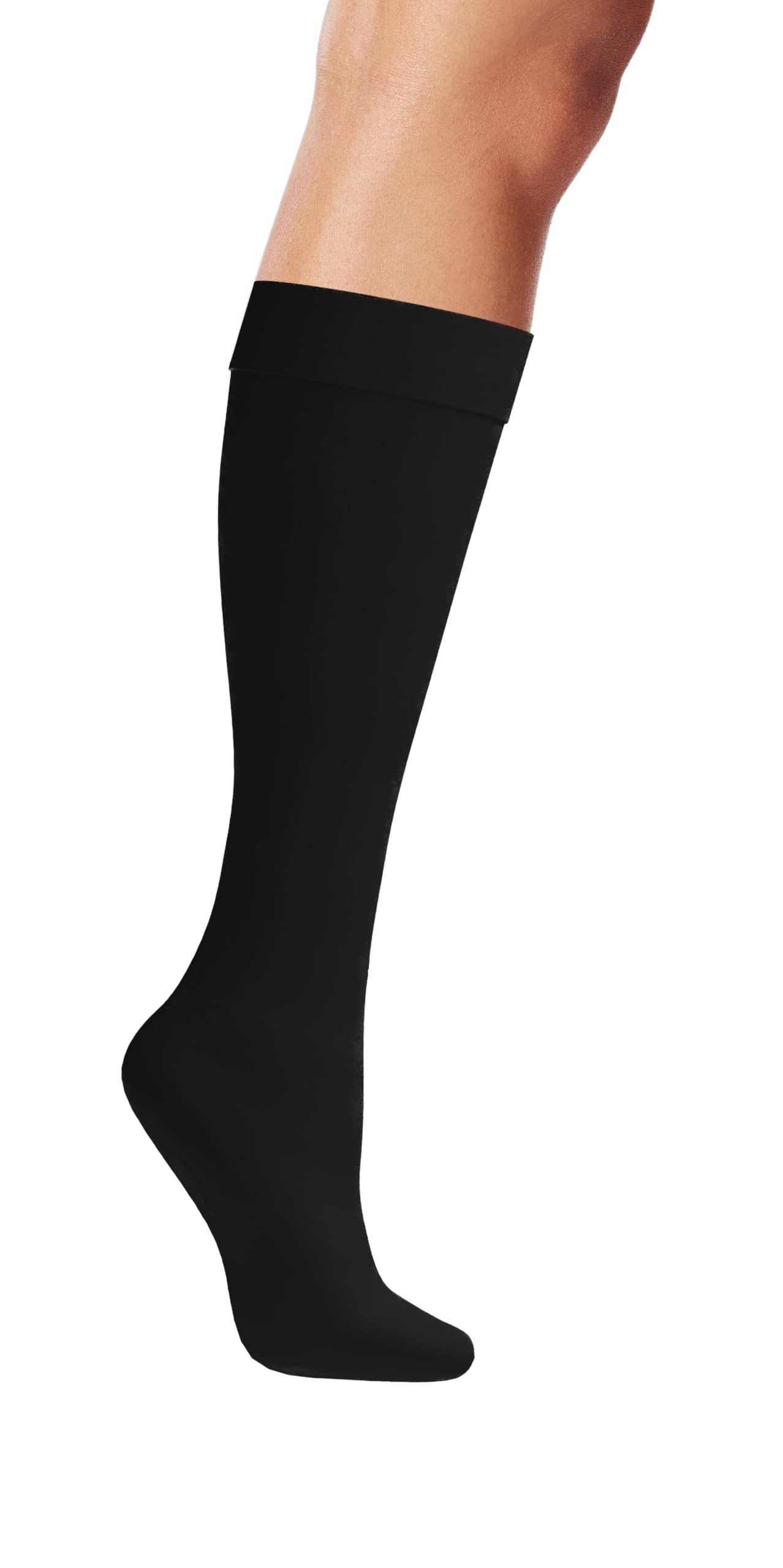 Winterlace Women's Knee High Trouser Socks - 6-Pack Silky Opaque Nylon Dress Socks with Stretch - Perfect for Office, Formal Wear & Winter Outfits