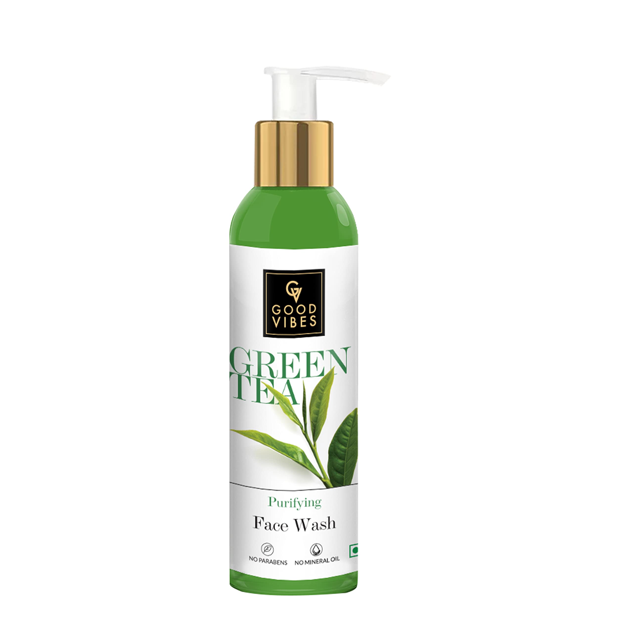 Good Vibes Green Tea Purifying Face Wash 120ml - Acne Prevention, Deep Cleansing & Dirt Removal with Natural Antioxidants - Paraben & Mineral Oil Free for All Skin Types - Perfect for Daily Skincare Routine & Acne-Prone Skin