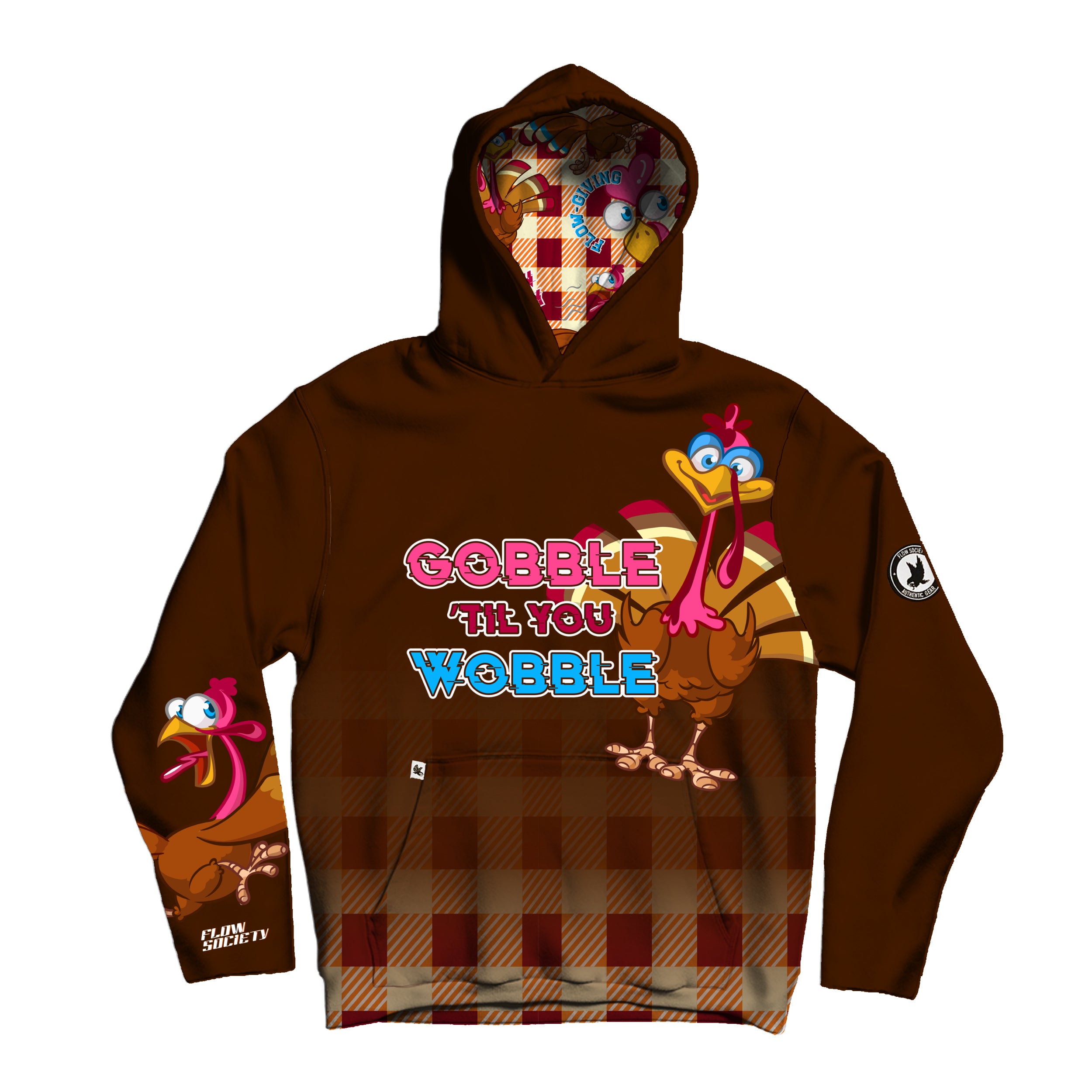 Youth & Adult Gobble Til You Wobble Hoodie - Thanksgiving Turkey Themed Sweatshirt for Family Gatherings & Holiday Parties