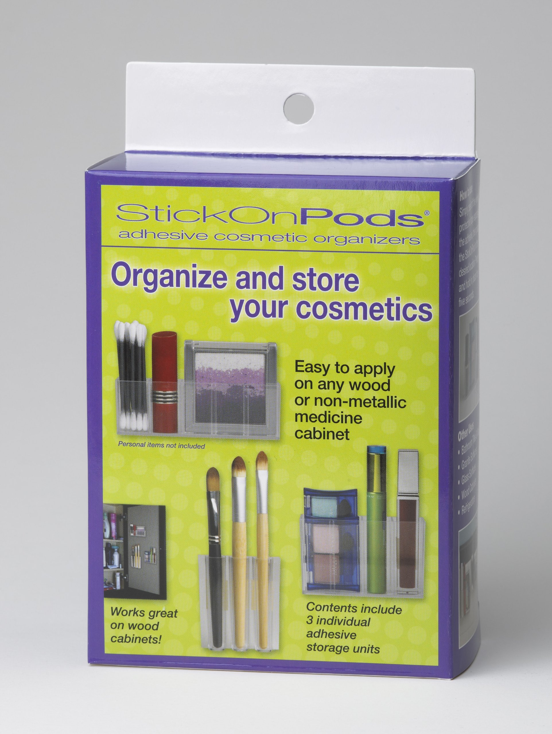 StickOnPods Cosmetic Organizer - Waterproof Adhesive Bathroom Storage for Makeup, Skincare & Toiletries - Perfect for Vanity, Shower & Travel Organization