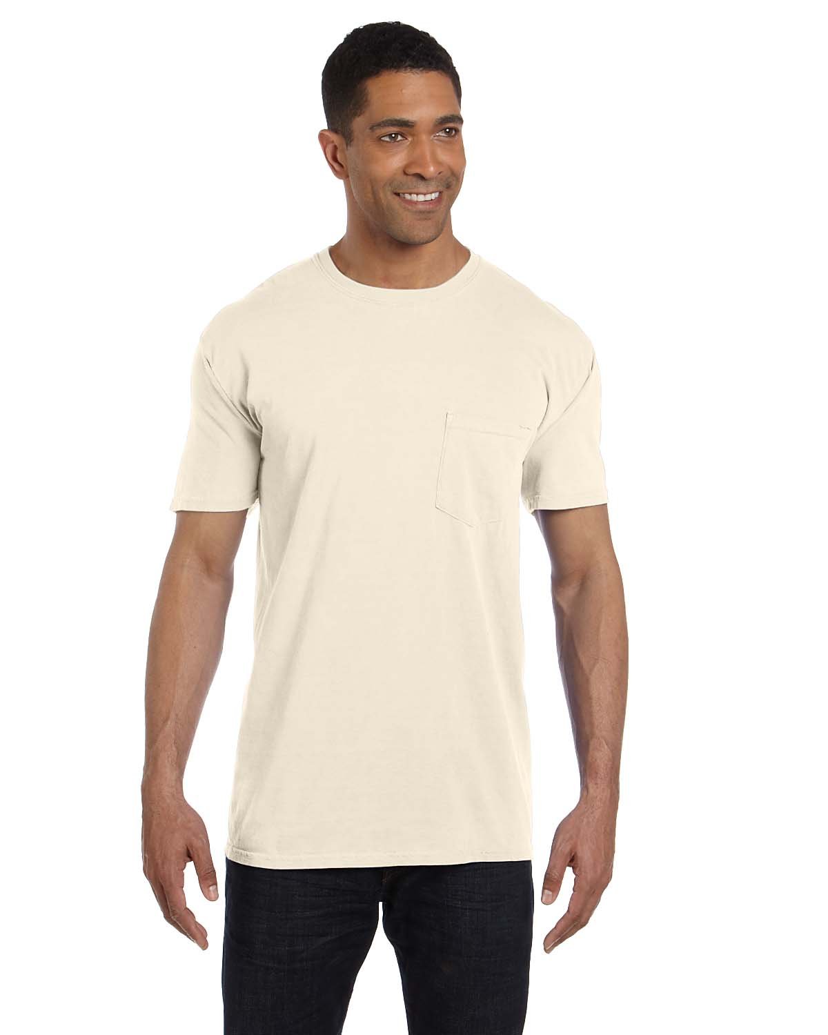 Comfort Colors Chouinard 6030 Heavyweight Pocket T-Shirt for Men - Soft Cotton Crewneck Tee with Chest Pocket - Perfect for Casual Wear, Work & Outdoor Activities