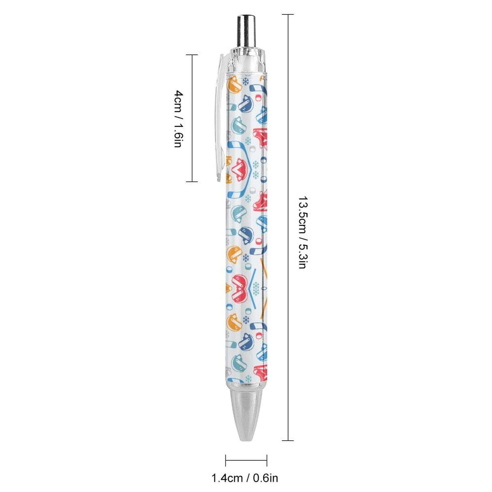Retractable 0.5mm Fine Point Gel Pen - Black Ink Hockey Skating Ballpoint Pens for Office, School & Gift Giving | Perfect for Writing, Note Taking & Sports Enthusiasts