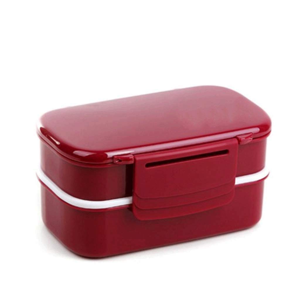 **GYDWCH Insulated Lunch Box - BPA-Free Plastic Divided Food Storage Containers with Airtight Lids for Kids & Adults (Red) - Perfect for School, Office & Picnics**