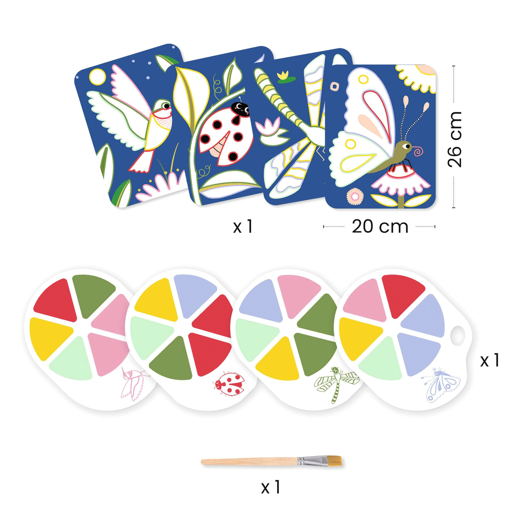 Little Beasts Palette Painting Kit by Djeco - Creative Art Set for Kids, Watercolor Painting Activity with Animal Designs | Perfect for Birthday Gifts, Classroom Projects & Family Craft Time
