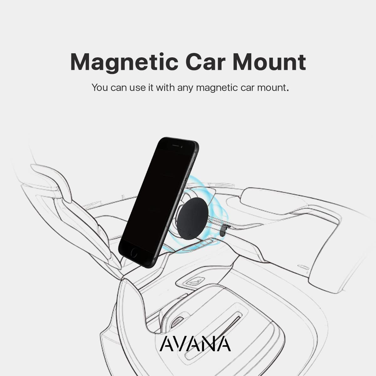 Avana 360° Rotatable & 180° Foldable Phone Ring Holder - Universal Magnetic Phone Grip for iPhone, Samsung, Huawei - Gold Phone Stand & Car Mount Accessory - Perfect for Selfies, Driving & Hands-Free Use