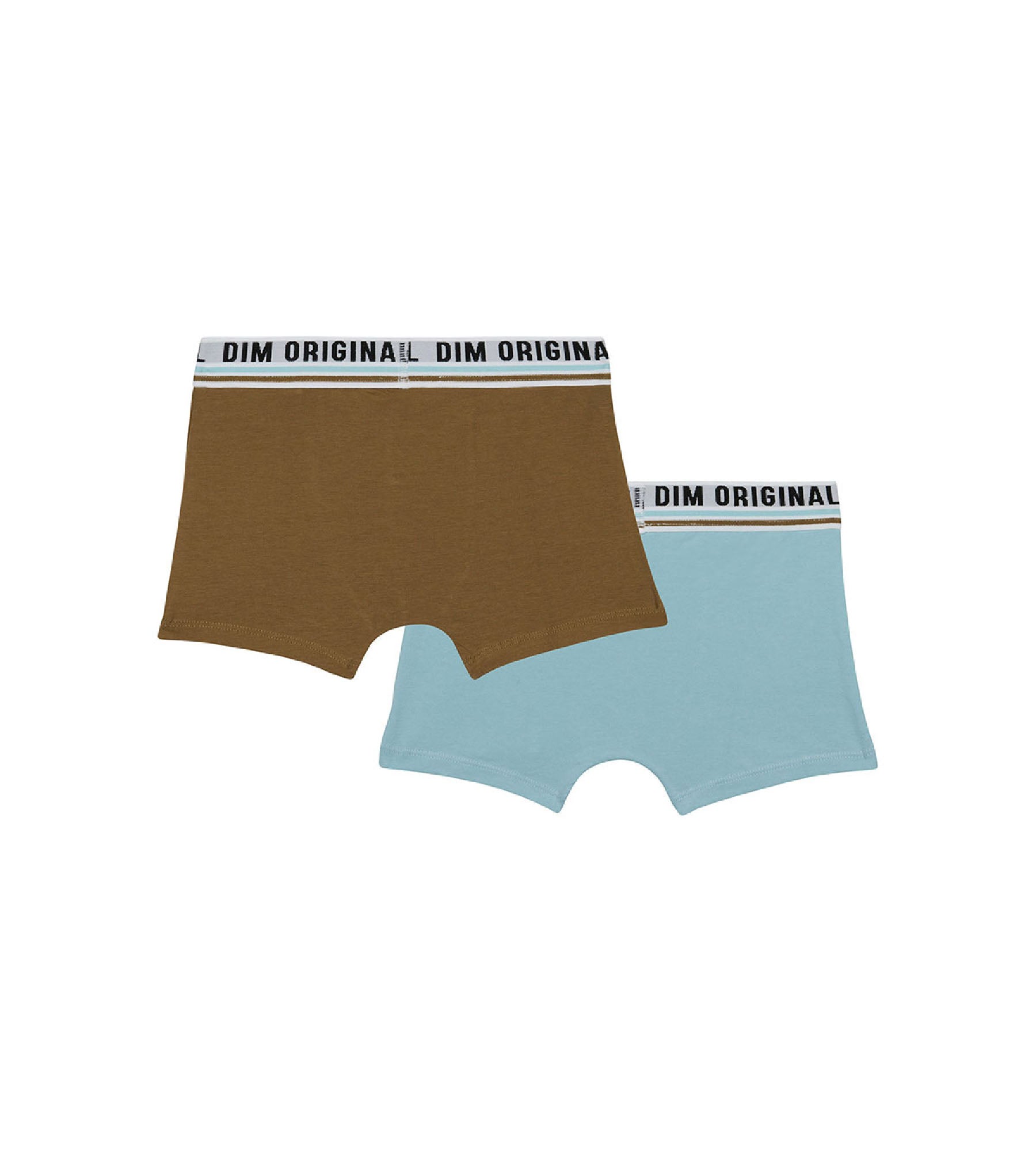 2 Pack Retro Waistband Cotton Stretch Boxer Briefs for Men - Blue & Brown - Comfortable Underwear for Daily Wear & Active Lifestyles