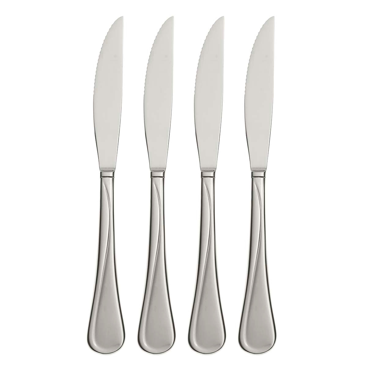 Premium Stainless Steel Steak Knives Set of 4 - Razor Sharp Serrated Blades for Steak, Meat & BBQ - Perfect for Dinner Parties, Outdoor Grilling & Restaurant Use