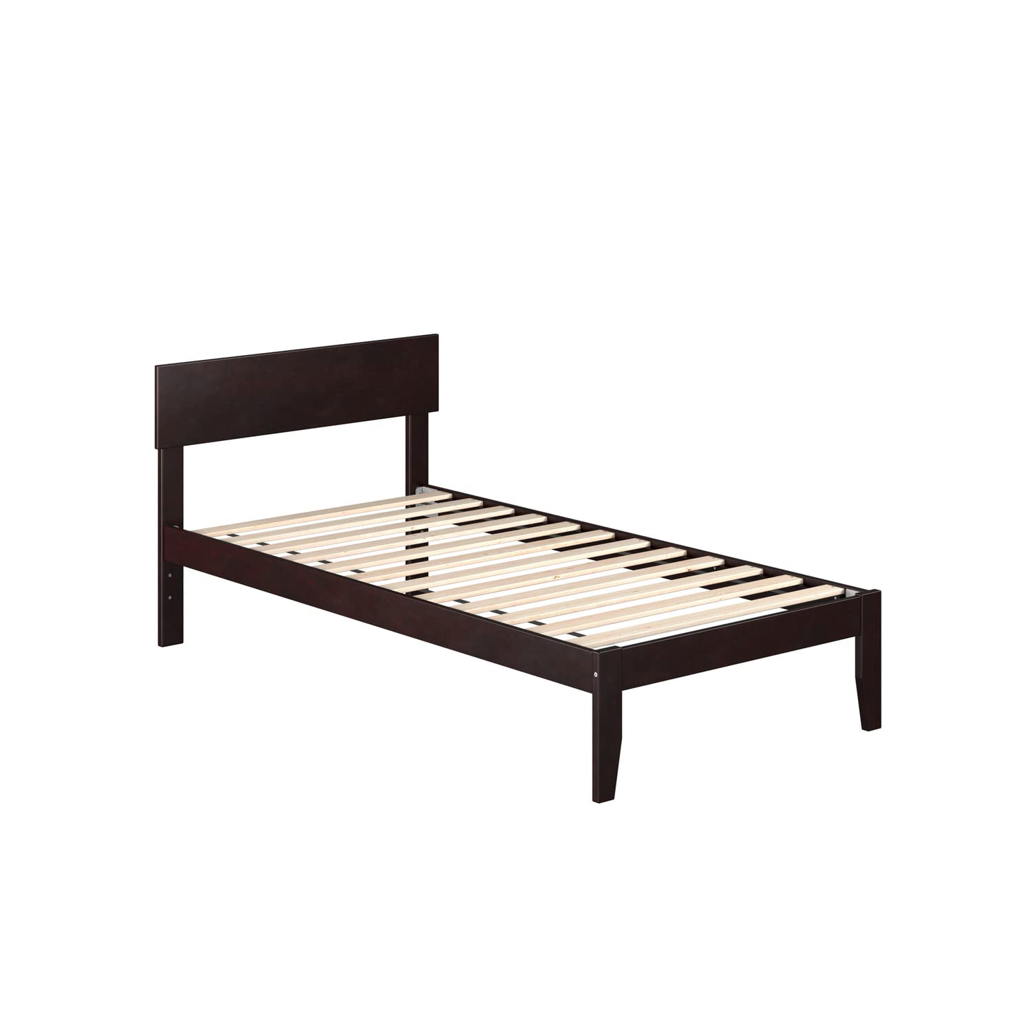 AFI Boston Twin Size Platform Bed Frame - Espresso Finish, Sturdy Wooden Slat Support - Perfect for Kids' Rooms, Guest Beds & Small Spaces