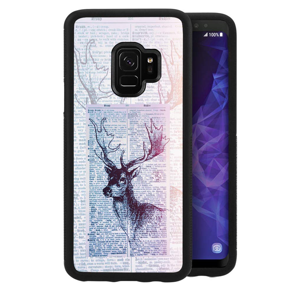 DragonCat Sika Deer Samsung Galaxy S9 Case - Hard Shell Protective Cover with Tire Pattern, Soft Edge TPU + PC Material, Black Phone Case for Samsung Galaxy S9 - Perfect for Outdoor Adventures and Daily Use