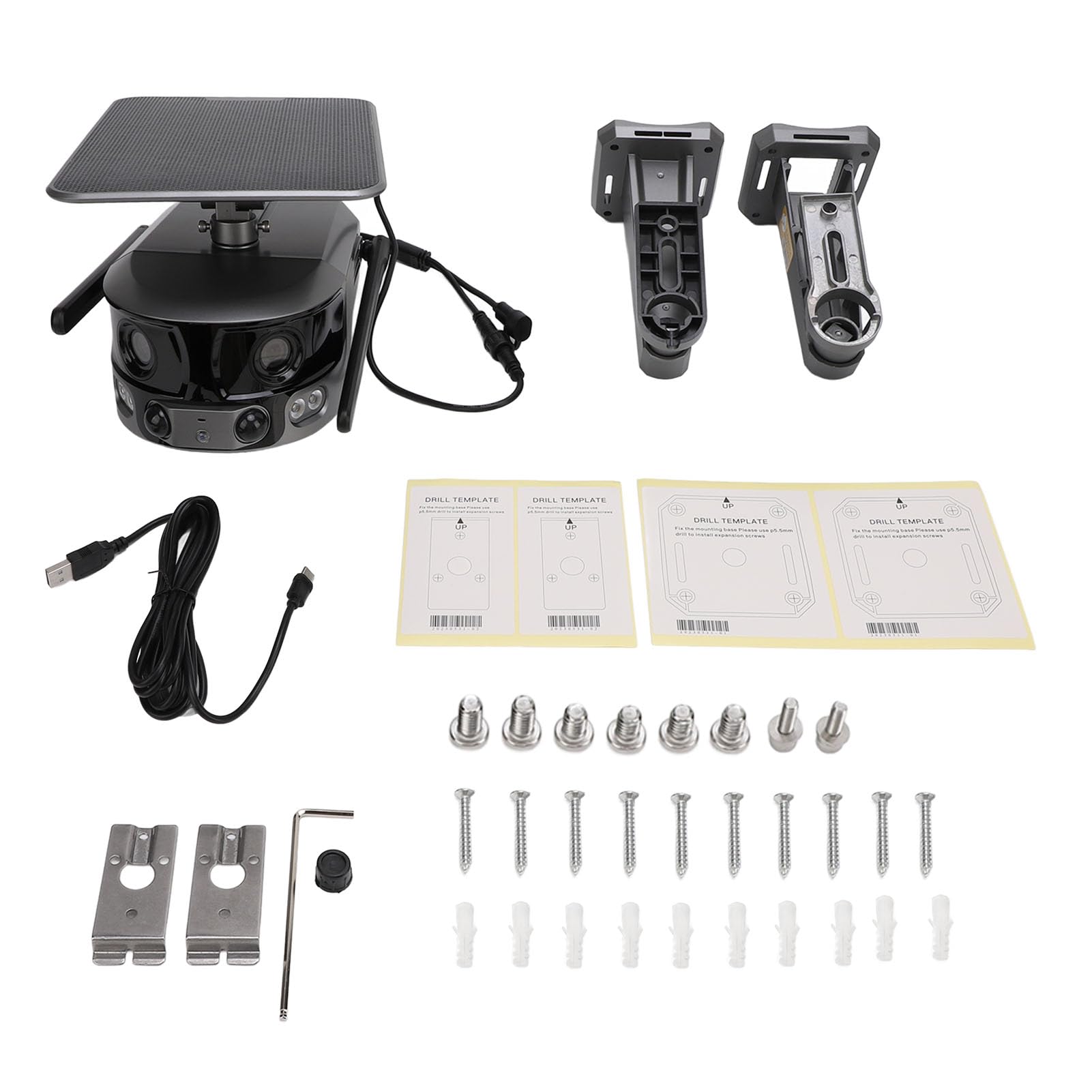 Plyisty Solar Security Camera - Wireless Outdoor Surveillance System with Dual Cameras, 18000mAh Rechargeable Battery & Solar Panel, IP66 Waterproof, Color Night Vision, Motion Detection - Ideal for Home Security, Backyard Monitoring, and Business Protection