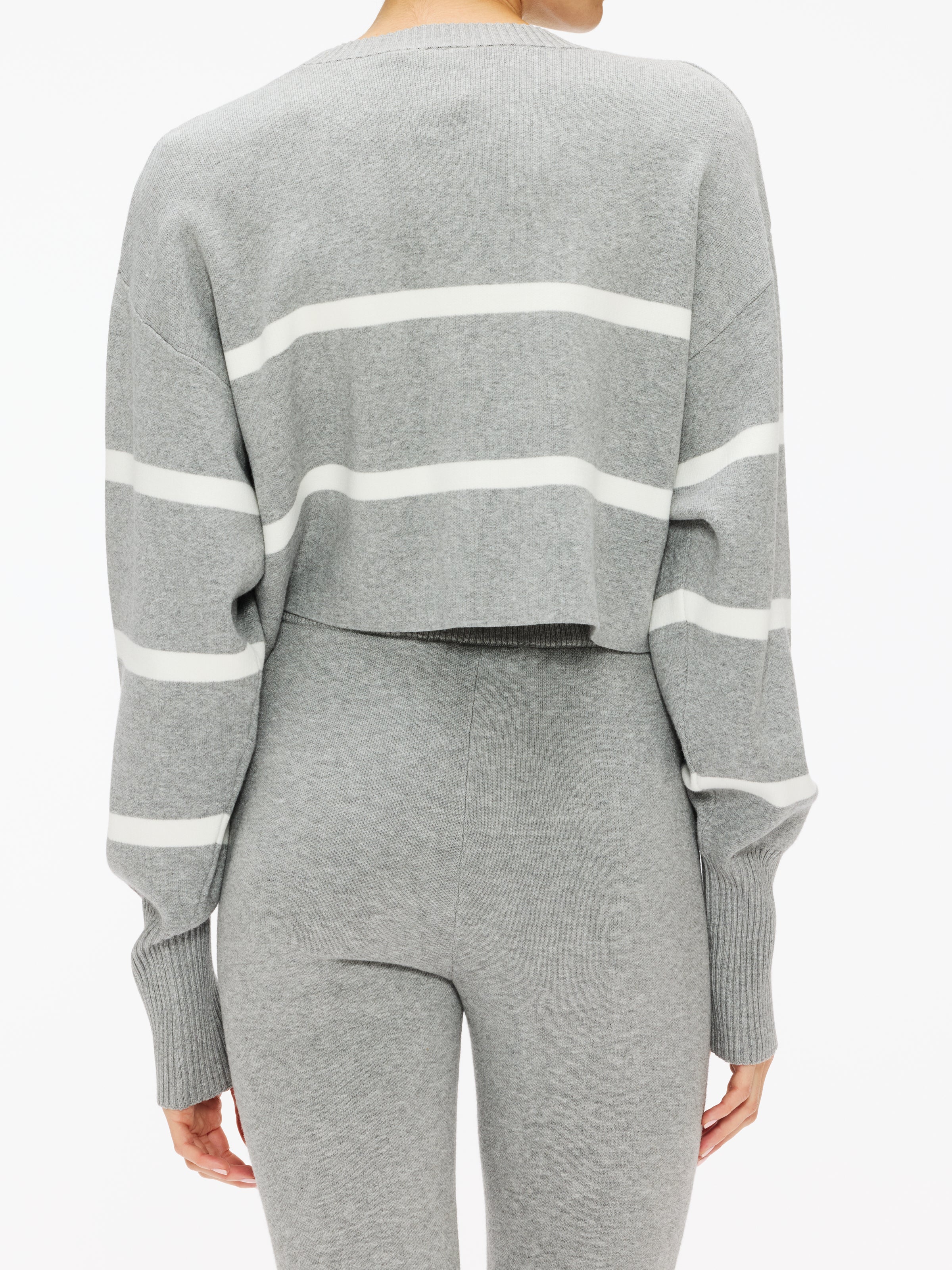 Lune Olly Cropped Striped Sweater for Women - Trendy Knit Pullover with Short Sleeves - Perfect for Spring & Summer Outfits, Casual Wear and Beach Vacations