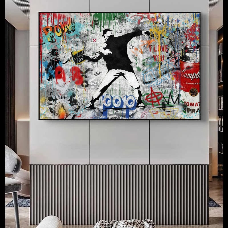 Banksy Street Art Premium Collection - Authentic Urban Art Prints for Home & Office Decor | Perfect for Modern Living Rooms, Offices & Gift Ideas