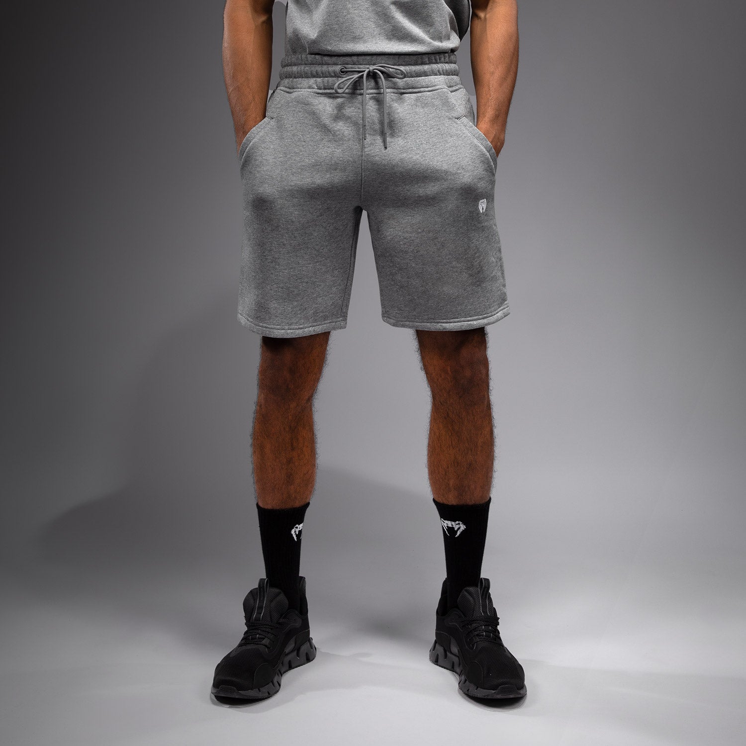 Venum Silent Power Cotton Shorts for Men - Breathable & Comfortable Training Shorts in Cloudy Grey - Perfect for MMA, Boxing & Gym Workouts
