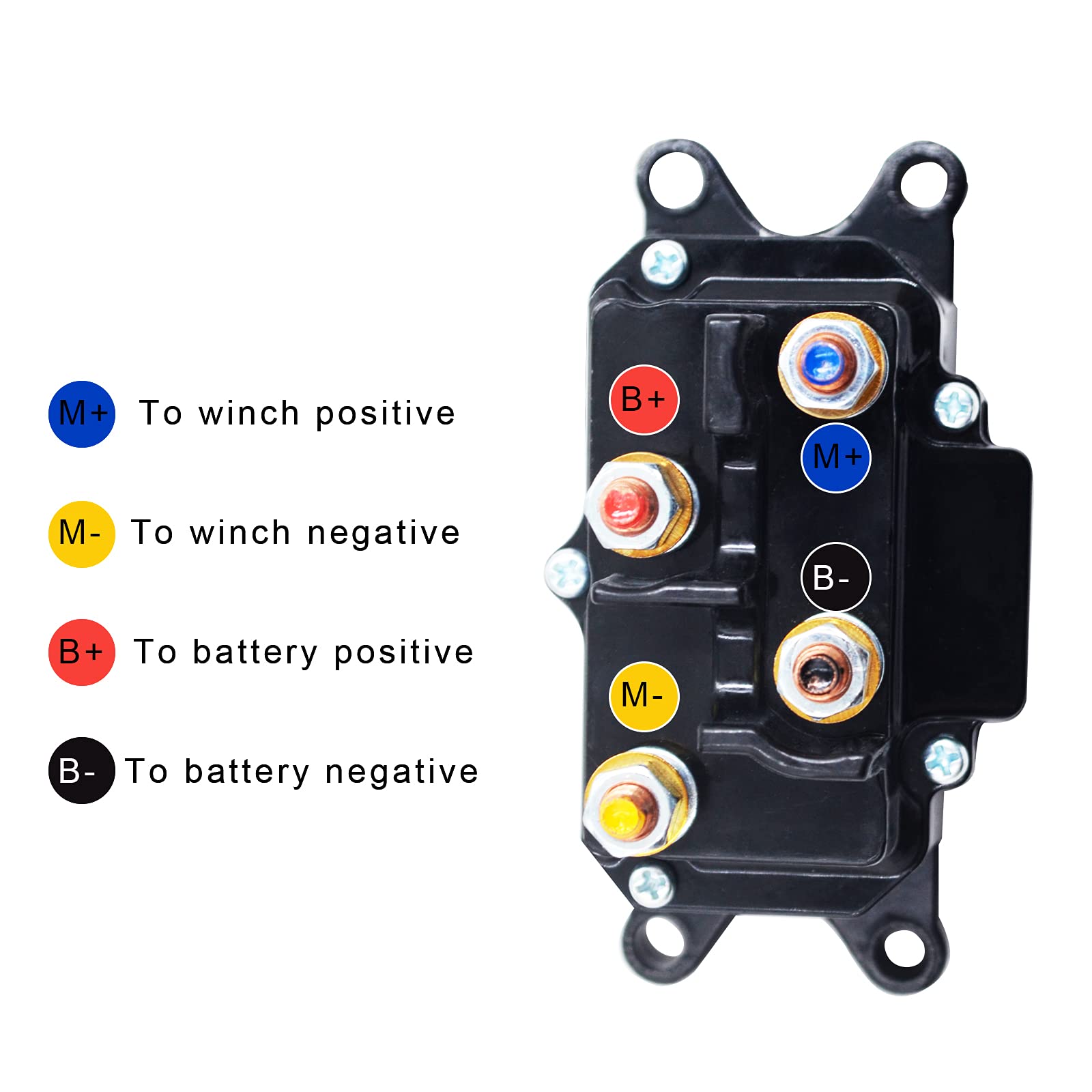 12V 250A Heavy Duty Starter Solenoid Relay - Compatible with WARN RT15, RT25, RT30, XT15, XT25, XT30, RT40, XT40 Winches - Perfect for Off-Road, ATV, UTV, and Truck Winch Systems