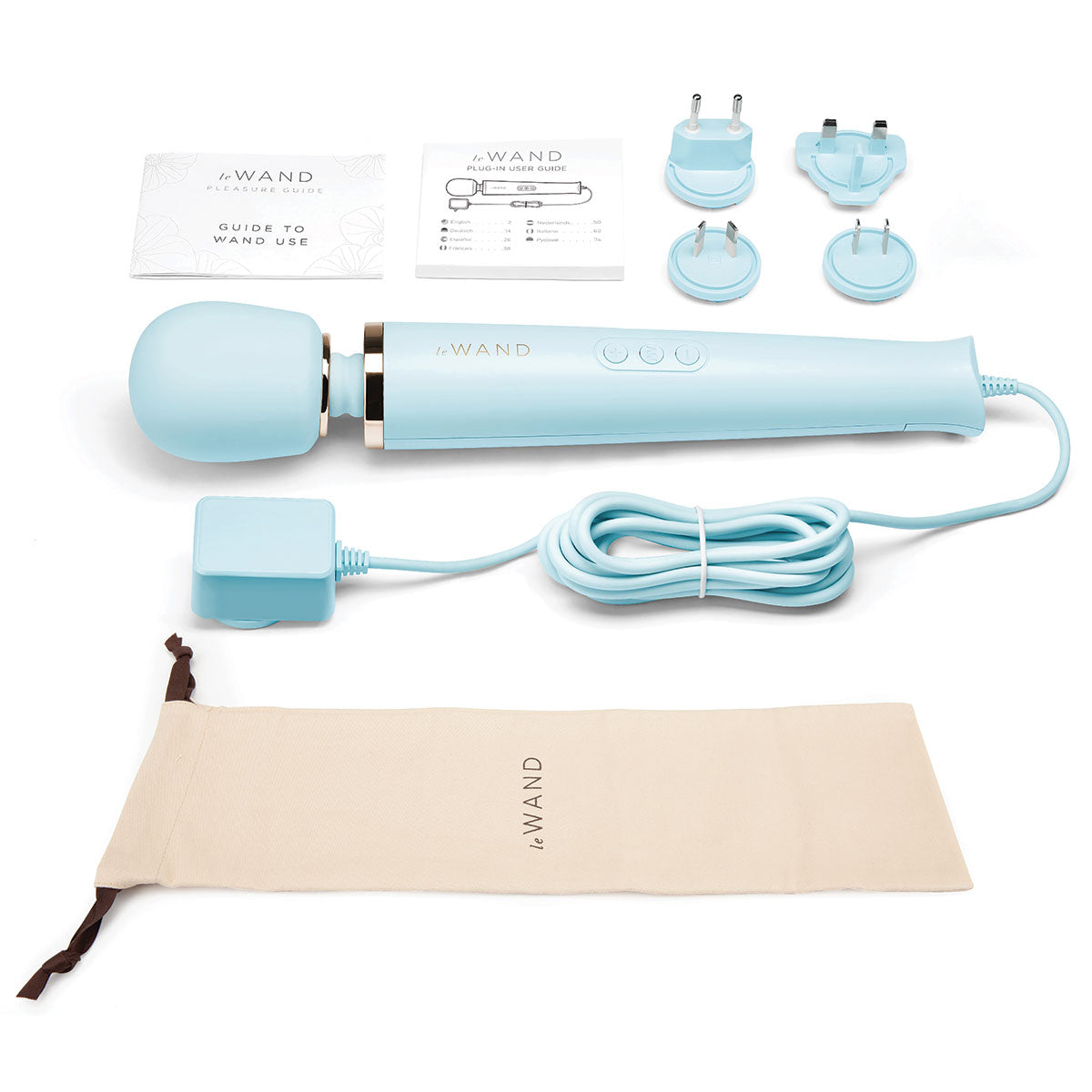 Le Wand Corded Massager - Powerful Personal Massager for Muscle Relaxation & Stress Relief - Perfect for Home Spa, Yoga Recovery & Self-Care (Blue)