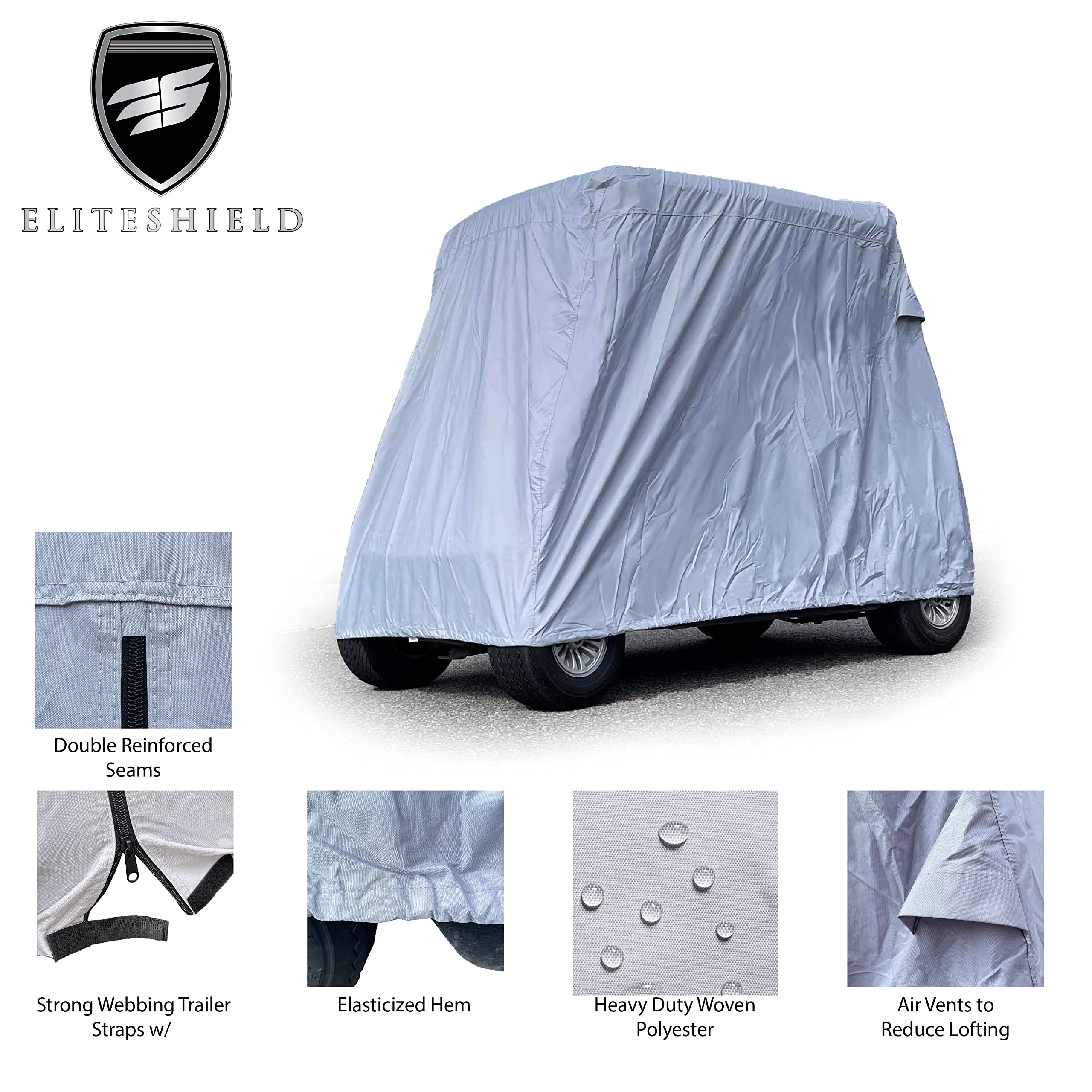 Waterproof & Dustproof Golf Cart Cover for EZ Go, Club Car, Yamaha - Fits 6 Passenger Carts up to 144