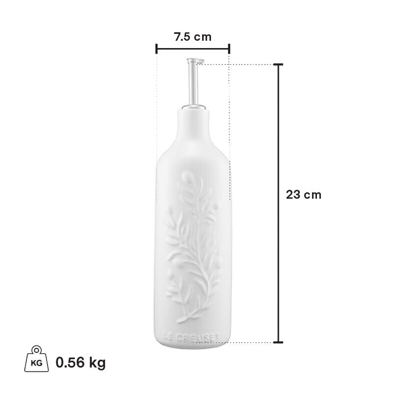 Le Creuset Olive Branch 0.6L Oil Cruet - Premium Cotton Infuser for Kitchen & Dining | Perfect for Olive Oil, Vinegar & Salad Dressing Dispenser