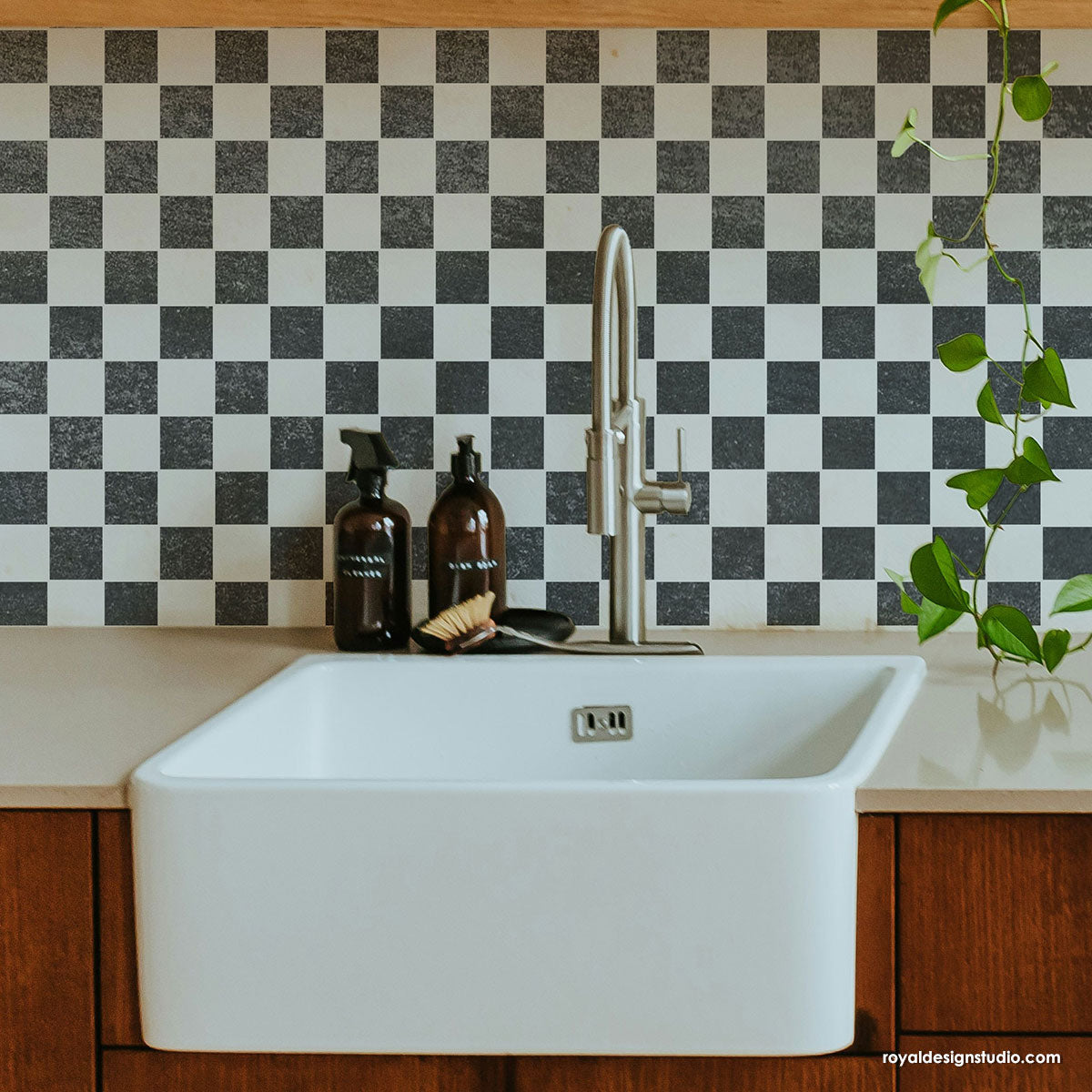 Check it Out Backsplash Stencil - Reusable DIY Tile Stencil for Kitchen & Bathroom Renovation - Perfect for Wall Decor, Home Improvement & Craft Projects