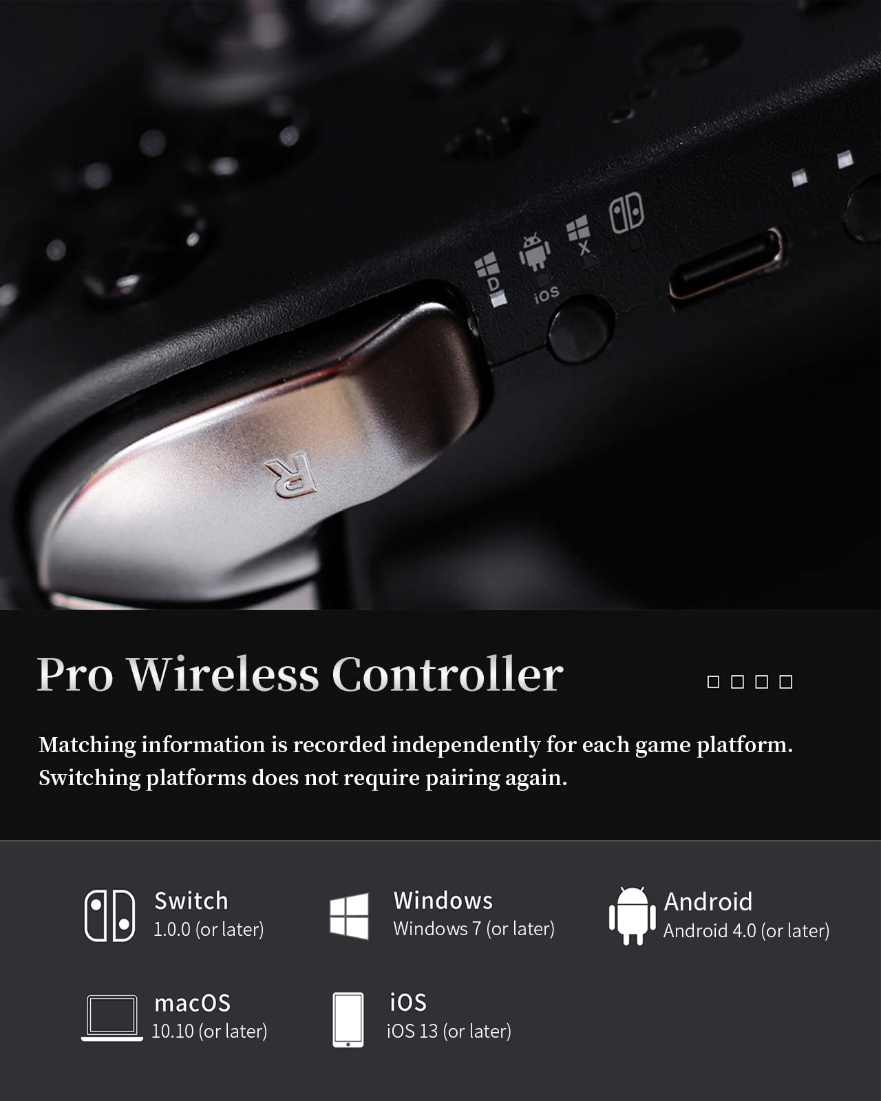 KingKong2 Pro Wireless Controller for Switch - No Stick Drift, Motion Control & NFC - Works with Switch/PC/Android/Mac - Perfect for Gaming & Streaming