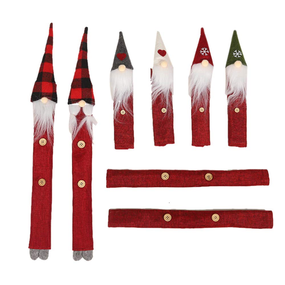 8Pcs Christmas Refrigerator Handle Covers - Festive Kitchen Appliance Protectors for Microwave, Oven & Dishwasher - Holiday Gnome Decor for Home Kitchen (Perfect for Christmas Party Decorations & Gift Giving)