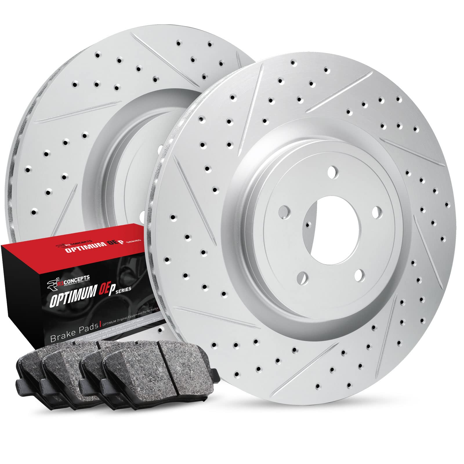 R1 Concepts Premium Rear Brake Pads and Rotors Kit - OE Replacement for 2020 Land Rover Discovery & Range Rover - Perfect for Off-Roading, Towing, and Daily Commuting