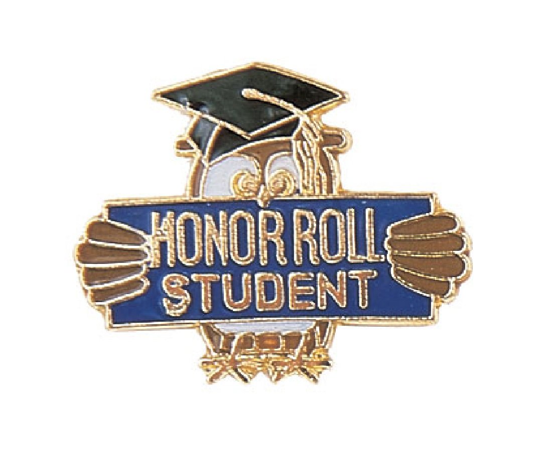 100pcs Honor Roll Student Lapel Pins - Gold Academic Achievement Badges for Awards Ceremonies, Graduation, School Events & Teacher Gifts