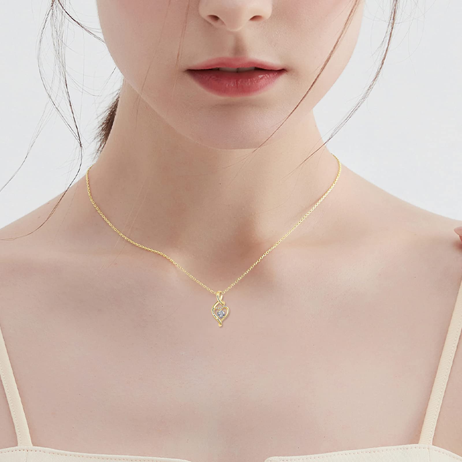 14K Gold Heart Pendant Necklace for Grandma - 1CT Moissanite Jewelry Gift from Granddaughter | Perfect for Valentine's Day, Mother's Day & Birthday Presents | Elegant Women's Necklace for Special Occasions