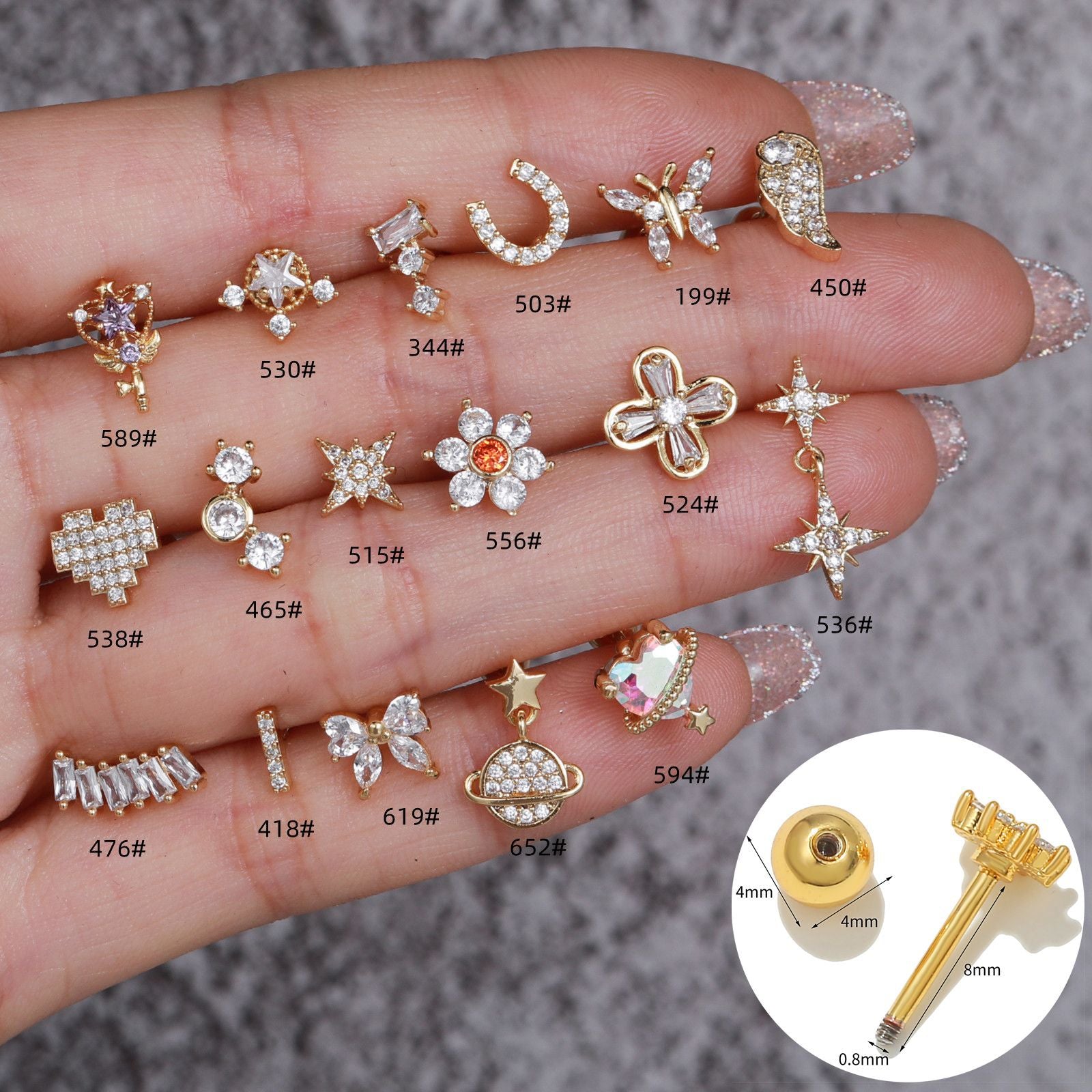 20G Cartilage Dangle Star Stud Earrings for Tragus Piercing - Hypoallergenic Sleeper Hoops | Perfect for Everyday Wear & Night Out Accessories