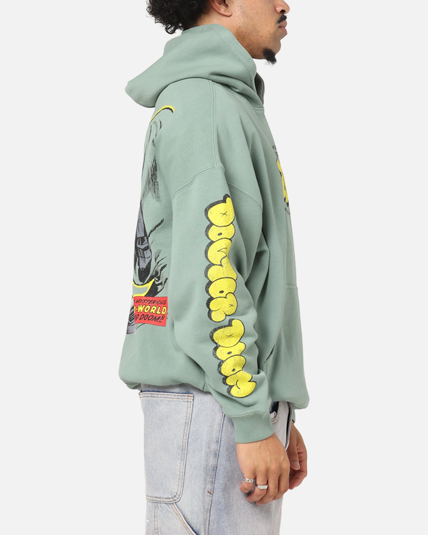 Marvel Doctor Doom Villain Hoodie - Washed Green Pullover Sweatshirt for Men & Women | Cosplay, Halloween Costume, Comic Con Outfit, Superhero Fan Gift