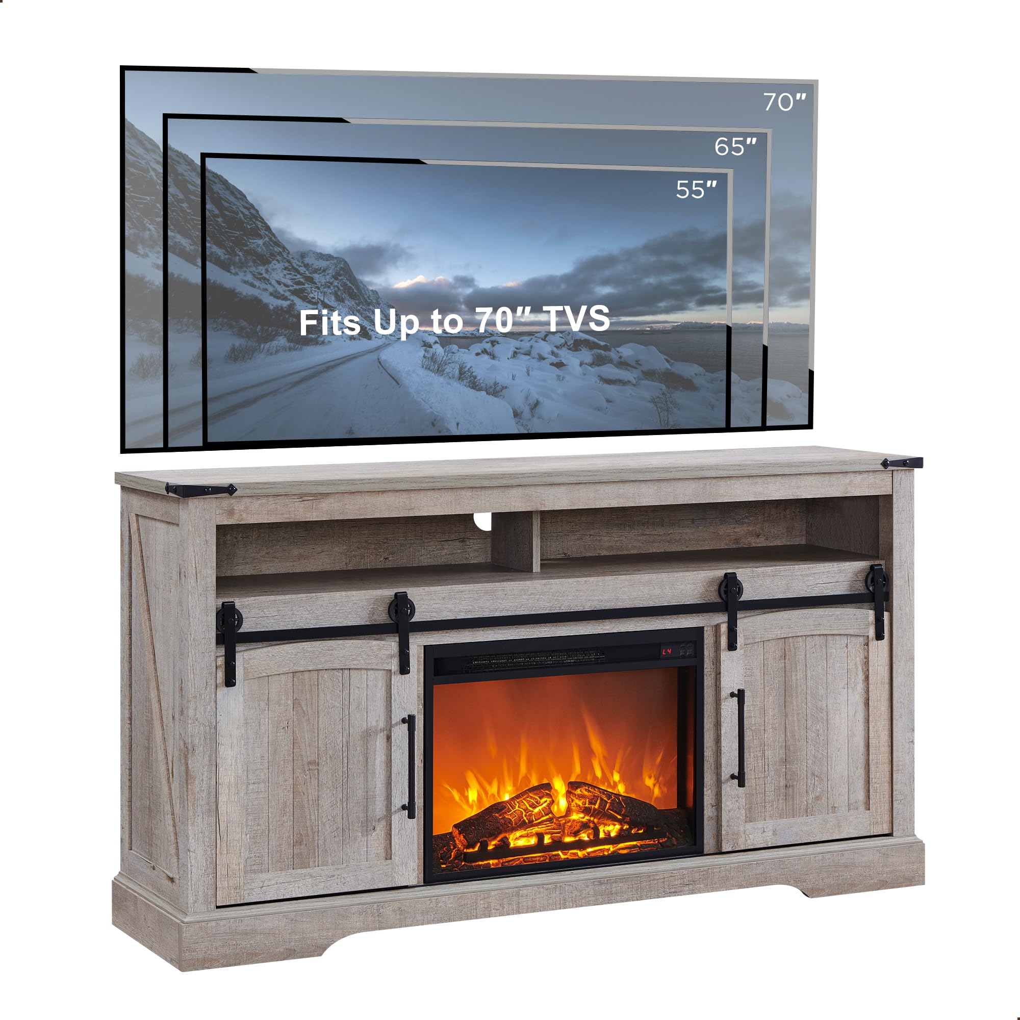 Farmhouse TV Stand for 70+ Inch TV - 33